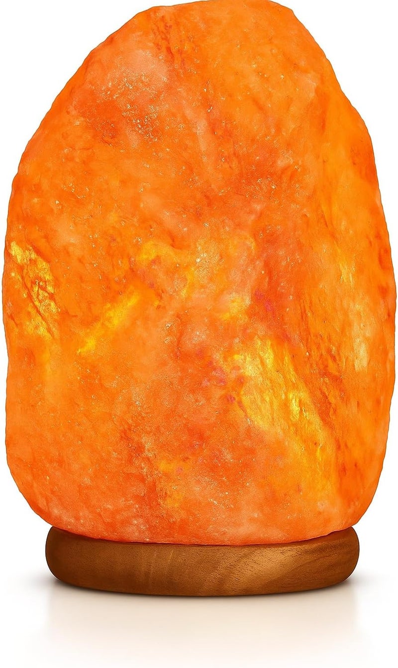 Needs&Gifts Himalayan Salt Lamp with Dimmer Cord and 2 Bulbs, Natural Crystal Rock Lamp for Relaxing Warm Light, Handcrafted from Himalayan Pink Salt - Image 1